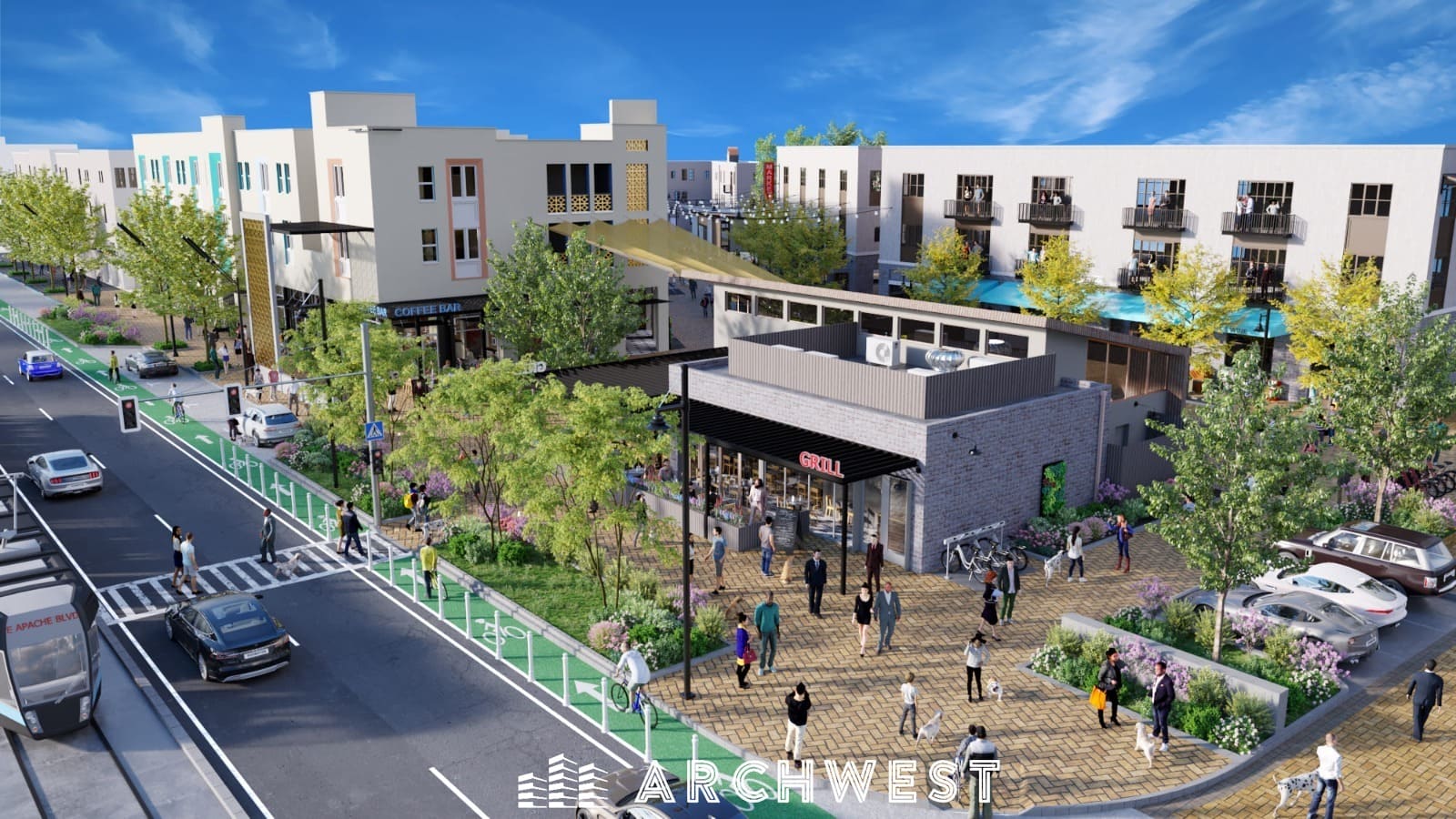 8. 3D Render of a Community Neighborhood, Arizona, USA